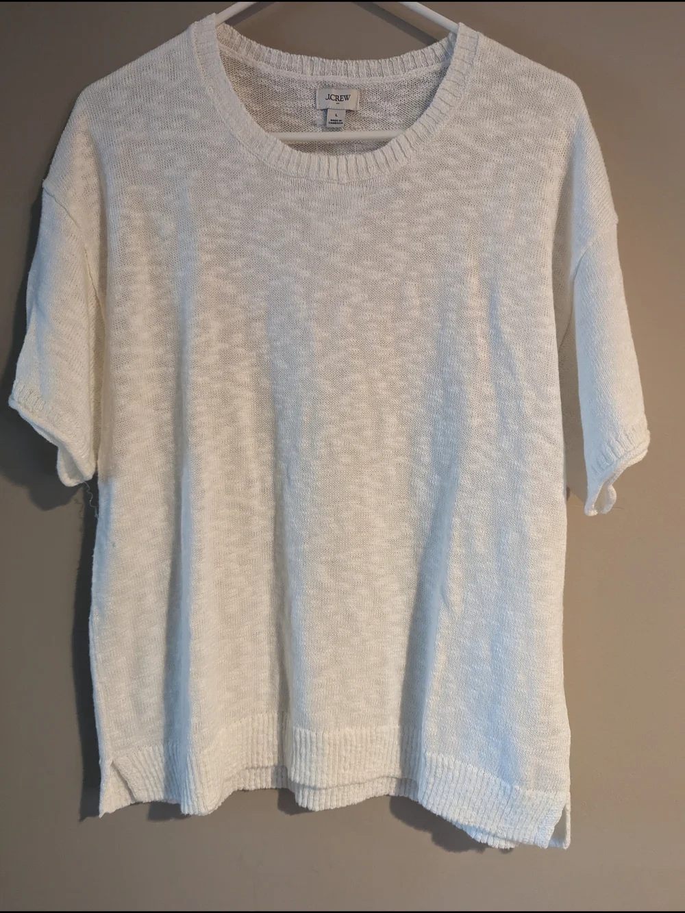 NWT-J. Crew Women's Short-Sleeve Sweater in Cream
